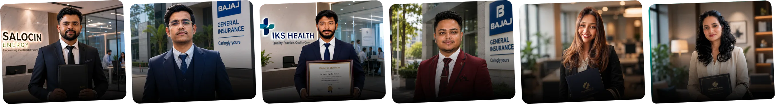 Academically alumni with their offer letters at IKS Health and Bajaj General Insurance